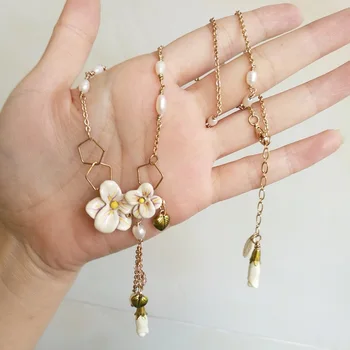 

2020 Collares Choker Moana Manual Design Enamel Glaze Lilies Of The Valley Natural Pearl Necklace Long Sweater More Flowers