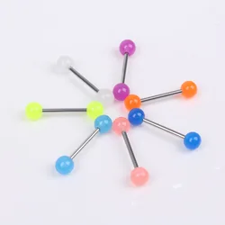 Stainless Steel Glitter Barbell Piercing Set - 6PCS Jewelry Collection (Luminous 6PCS)