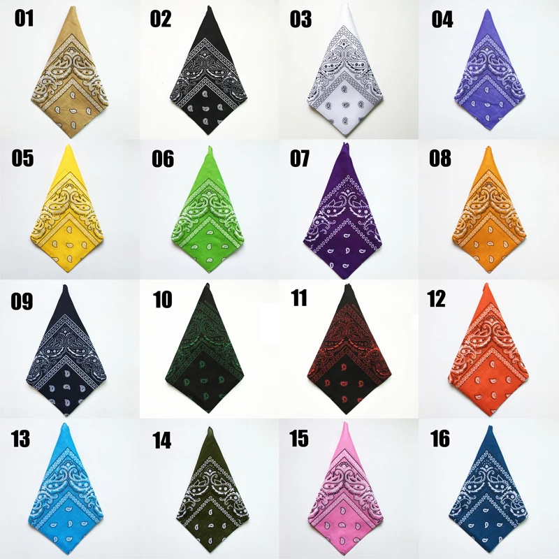 Square Scarf Unisex Hip Hop Black Bandana Kerchief Fashion Street Dance Riding Wrist Wraps Head Square Scarves Print Handchief