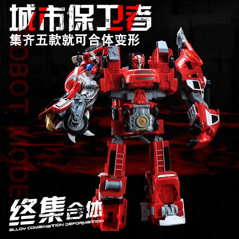 

Alloy Deformation Robot CHILDREN'S Toy Model Boy Fire Truck Car People Jingang Car Alloy Version Police Car