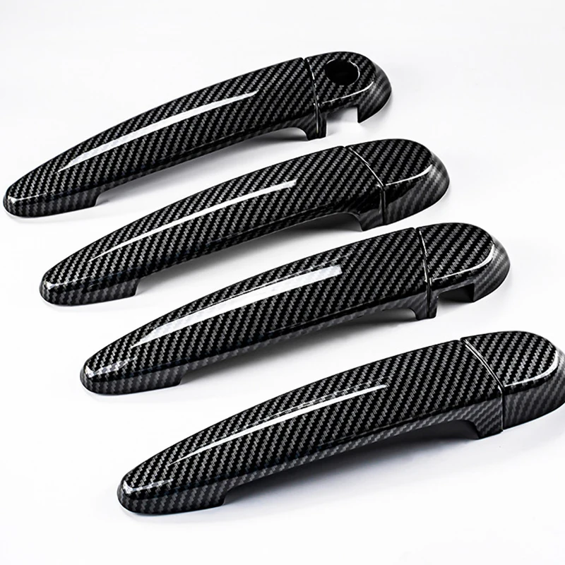 Carbon Fiber Printed Car Exterior Door Handle Cover Sticker Moulding