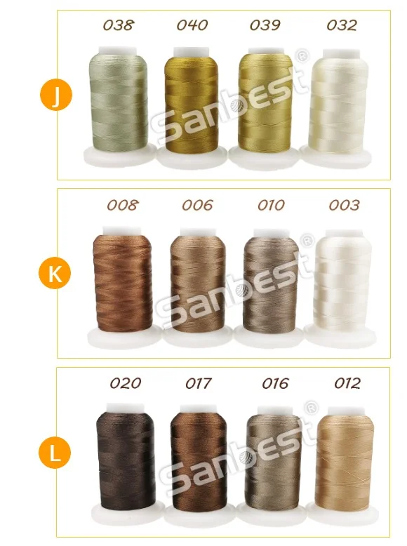 Description Picture 6 of itemSanbest High Quality Polyester Embroidery Thread Fliament 120D/2 1000M 92Colors Can Choose Brother Singer Machine Sewing Threads