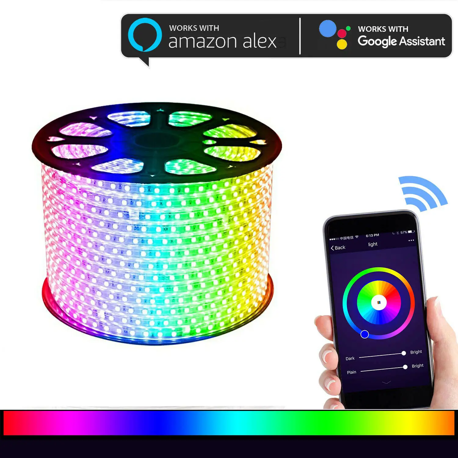 220 В wifi Smart life TUYA APP управление Лер 1 м-30 м RGB светодиодный 5050SMD Светодиодная лента RF дистанционное управление Светодиодный диммер для Aleax Google