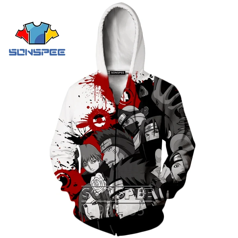 SONSPEE худи в стиле Харадзюку С 3D принтом аниме Наруто, Akatsuki, повседневные толстовки для мальчиков и девочек-подростков, уличная толстовка с капюшоном, одежда Z27