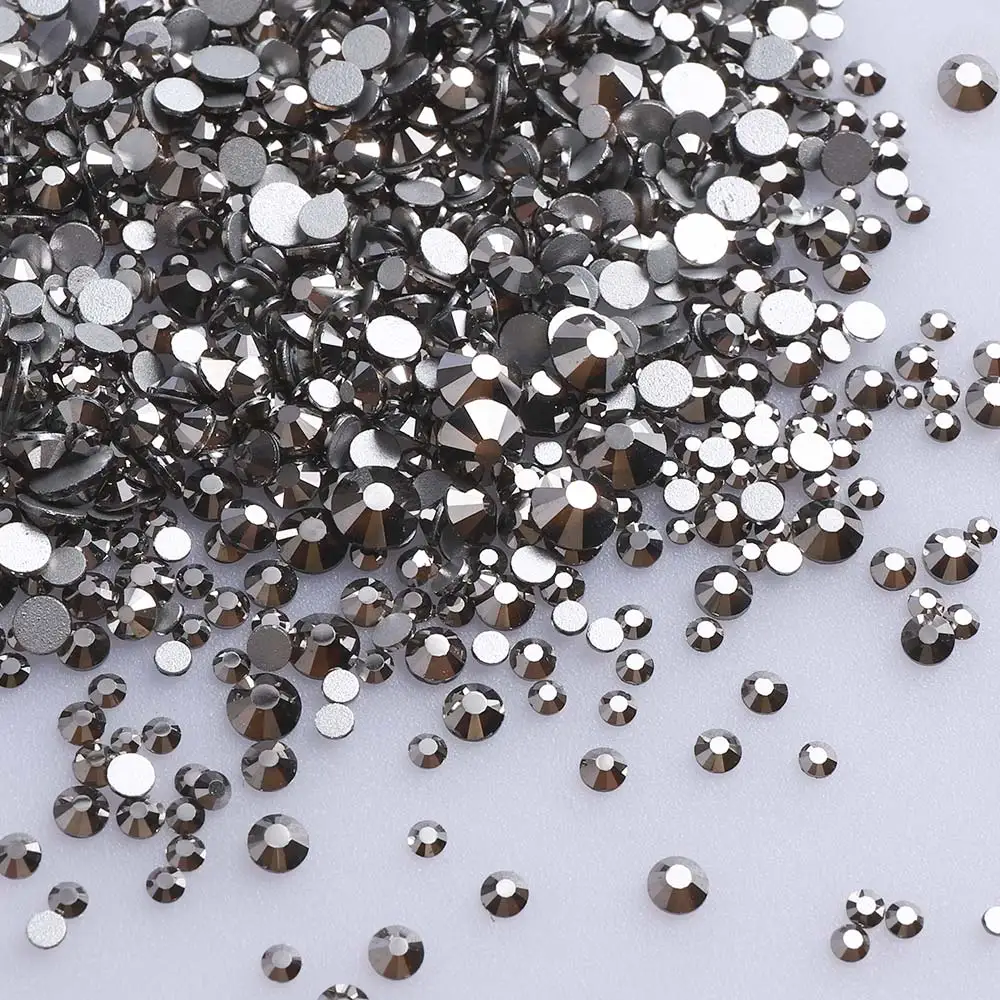 Mix Size Black Diamond Flat Back Rhinestones for Face Self-adhesive Crystal Beads Loose Precious Stones Diamond Painting Jewelry