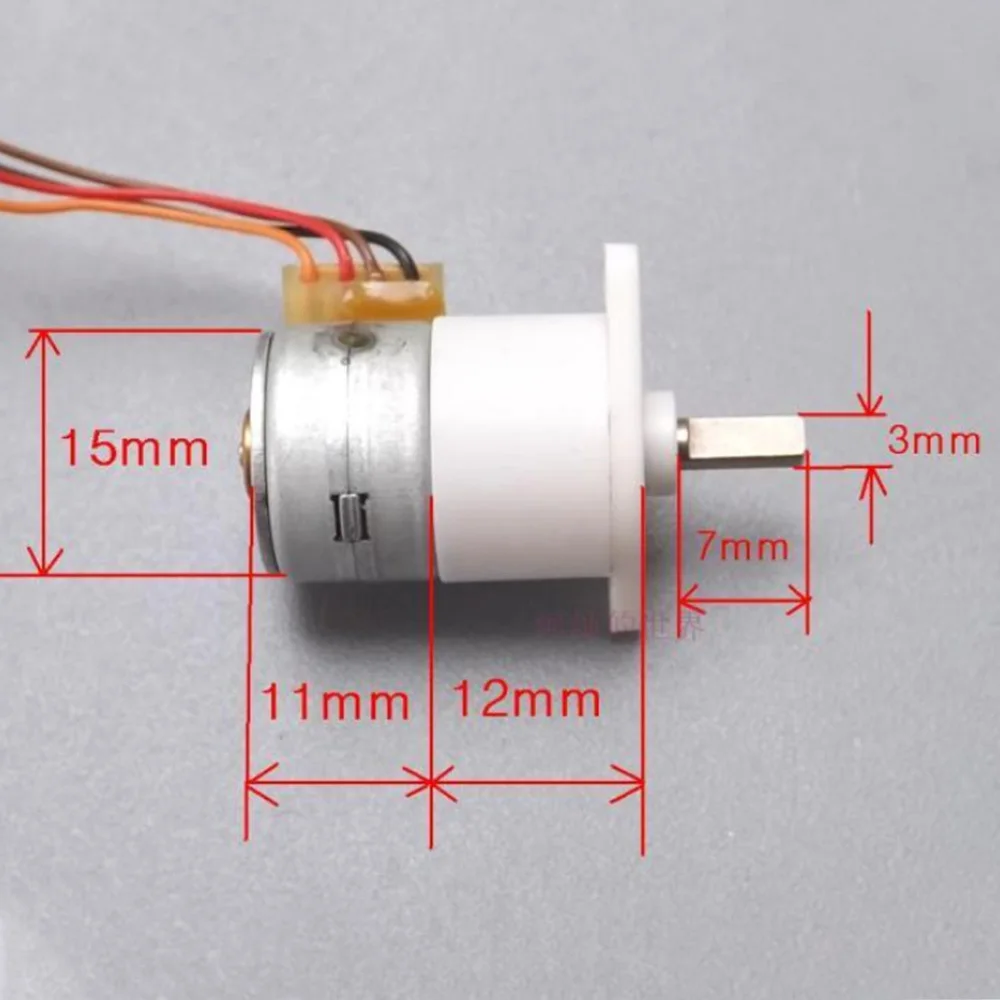5-12V микро dc редукторный шаговый двигатель коэффициент уменьшения 100:1, 15BY полная металлическая коробка передач 2 фазы 4 провода