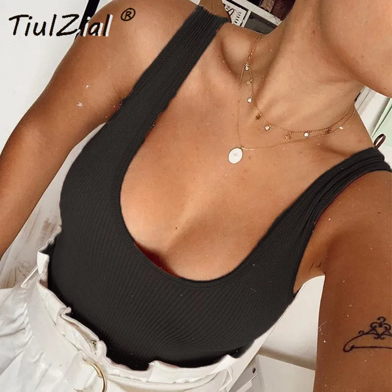 TiulZial Off Shoulder Casual Bodysuit Women Summer Ribbed Knitted Bodysuit For Woman Backless Black White Body Female Top Lady