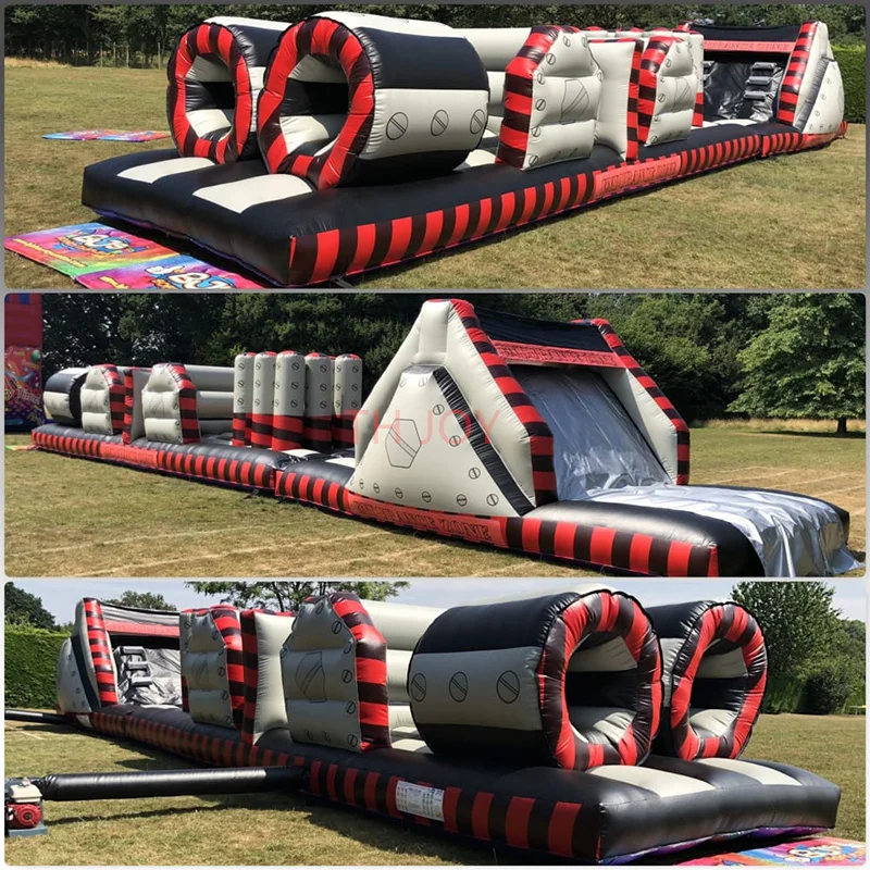 

free sea ship to port, 50ft long inflatable obstacle course giant amusement park play equipment inflatable obstacle playground