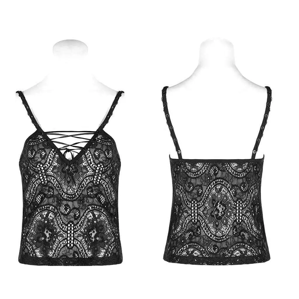 Панк Rave women's Goth v-образным вырезом шаблон черный скольжения Топы WT-589BXF
