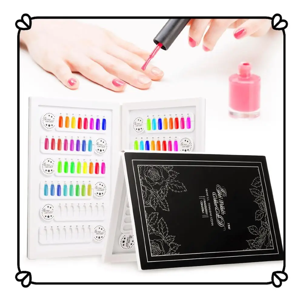 

96 Colors False Nail Book Two Color Display Detachable Nail Art Gel Polish Card Color Chart Palette Varnish Board Manicure Tool