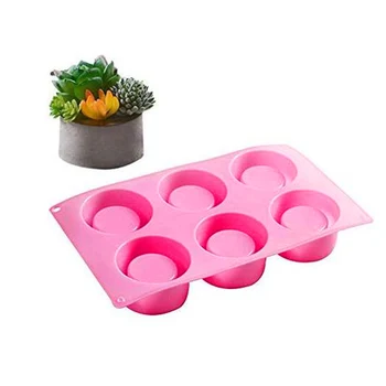 

6 Holes Silicone Mold for Concrete Planter Flower Pot Molds Homemade Succulent Plants Pot Cement Clay Molds Home Office Decor