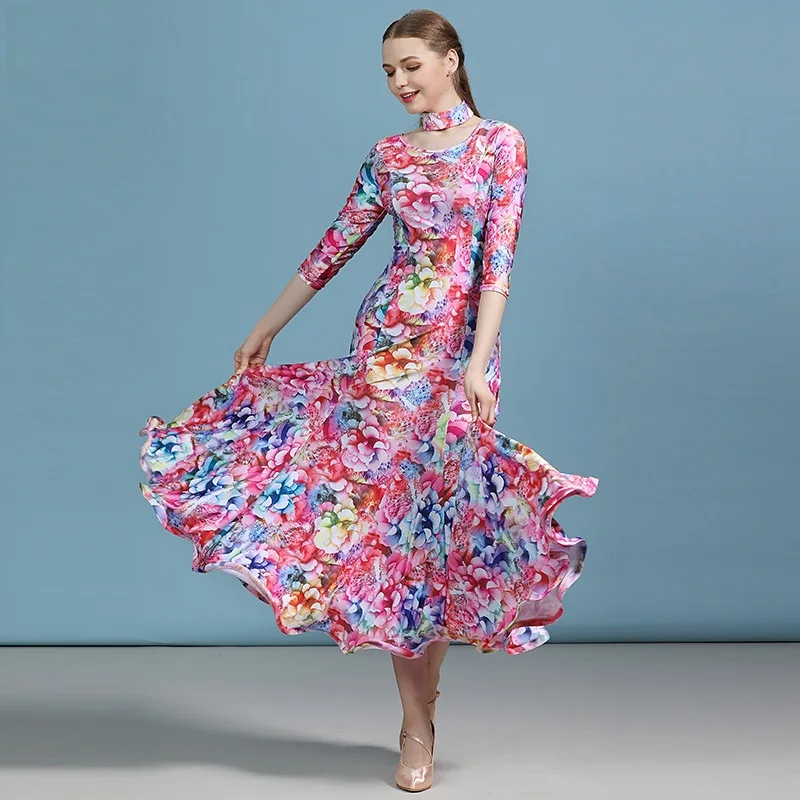H2584 Adult Women Ballroom Dance Dress Modern National Standard Waltz Wear Lady Professional Performance Practice Dresses | Тематическая