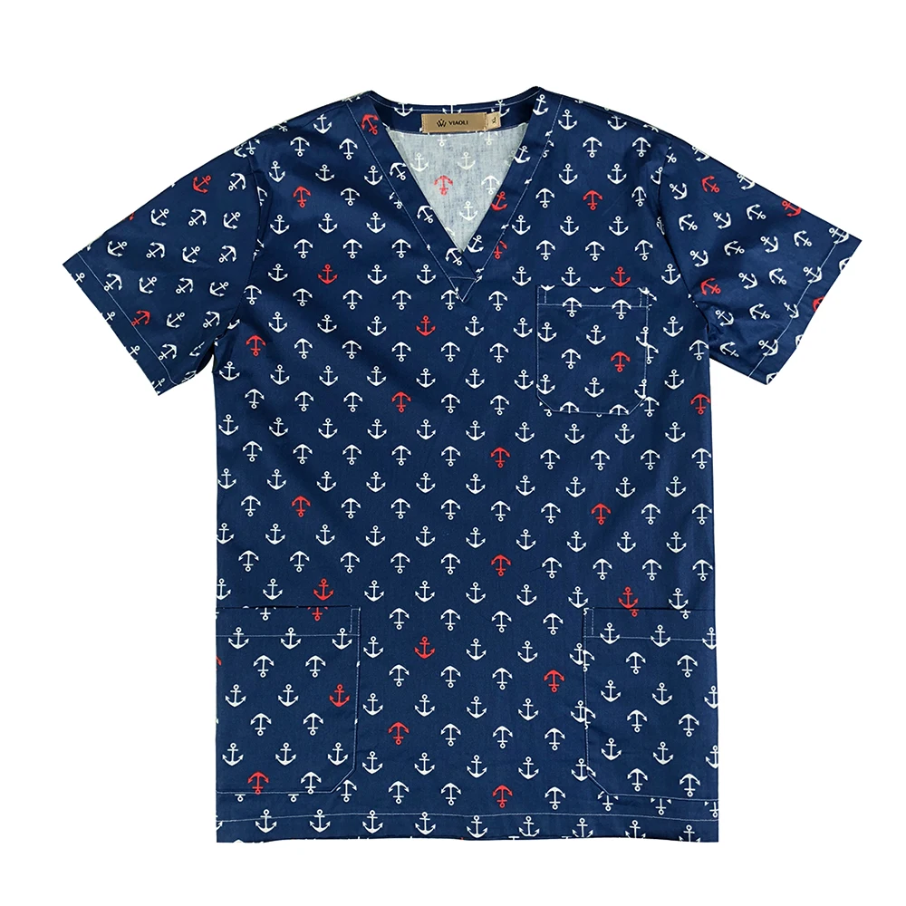 Летняя женская Больничная медицинская одежда Топ стоматологическая клиника и салон красоты униформа медсестры модный дизайн slim fit - Цвет: tops