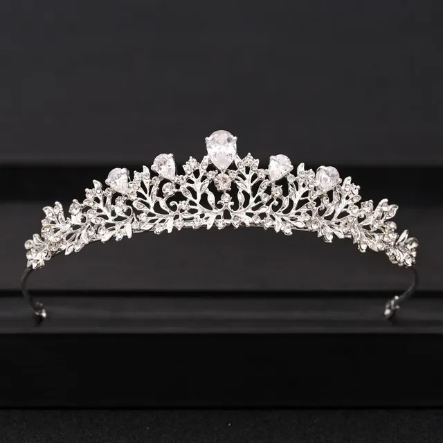 Wedding Crown Hair Jewelry Bridal  Hair Accessories Women Baroque Crown Rhinestones Crystal Tiaras Bride QueenParty Crowns Gift Silver