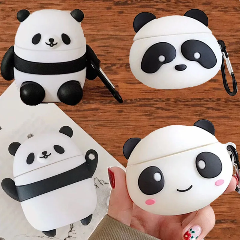 

For Apple AirPods 3D Funny Cute Cartoon Panda Earpods Case for Airpods 2 Wireless Earphone Protective Cover Headset Shell