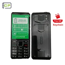 Maxfone V3 кнопочные сотовые телефоны с 1,77 дюймов 2000 мАч две sim-камеры Bluetooth Spotlight большой динамик FM дешевый мобильный телефон