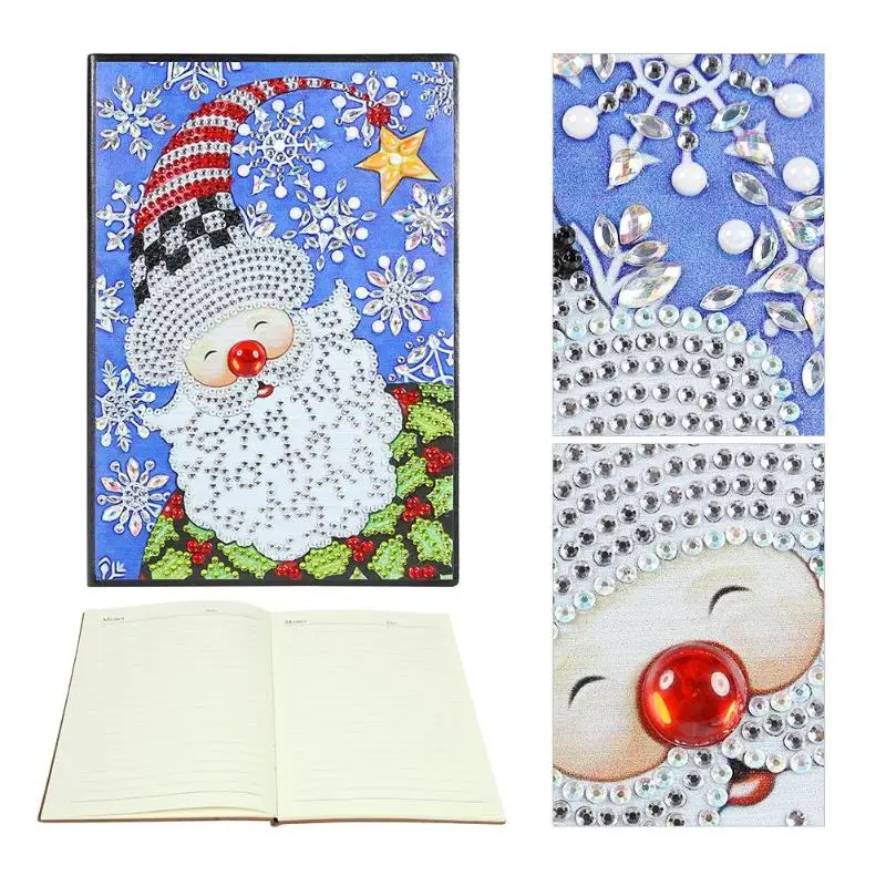 

DIY Santa Claus Special Shaped Diamond Painting 60 Pages A5 Office Notebook DIY painting Notebook school supplies for students
