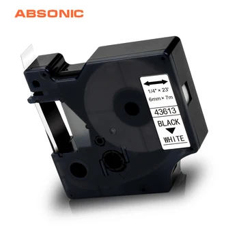 

Absonic 43613 6mm for Dymo Tapes D1 Black on White Lable Cartridge Compatible for DYMO Label Manager 160 280 260P 420P PnP 220P