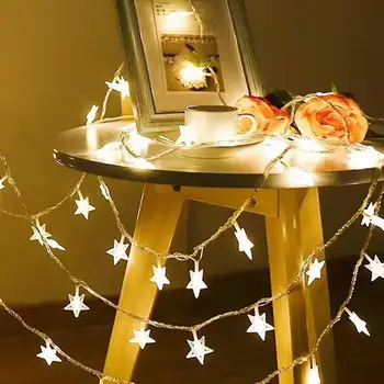 

6M 40 LED Star Fairy Garland String Lights Novelty For New Year Christmas Wedding Home Indoor Decoration Battery Powered