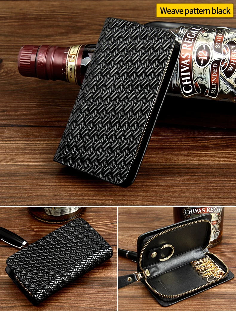 Leather Key Case Unisex Key Chain Multifunctional Storage Bag Smart Housekeeper Car Key Case Key Case Genuine Card Case New
