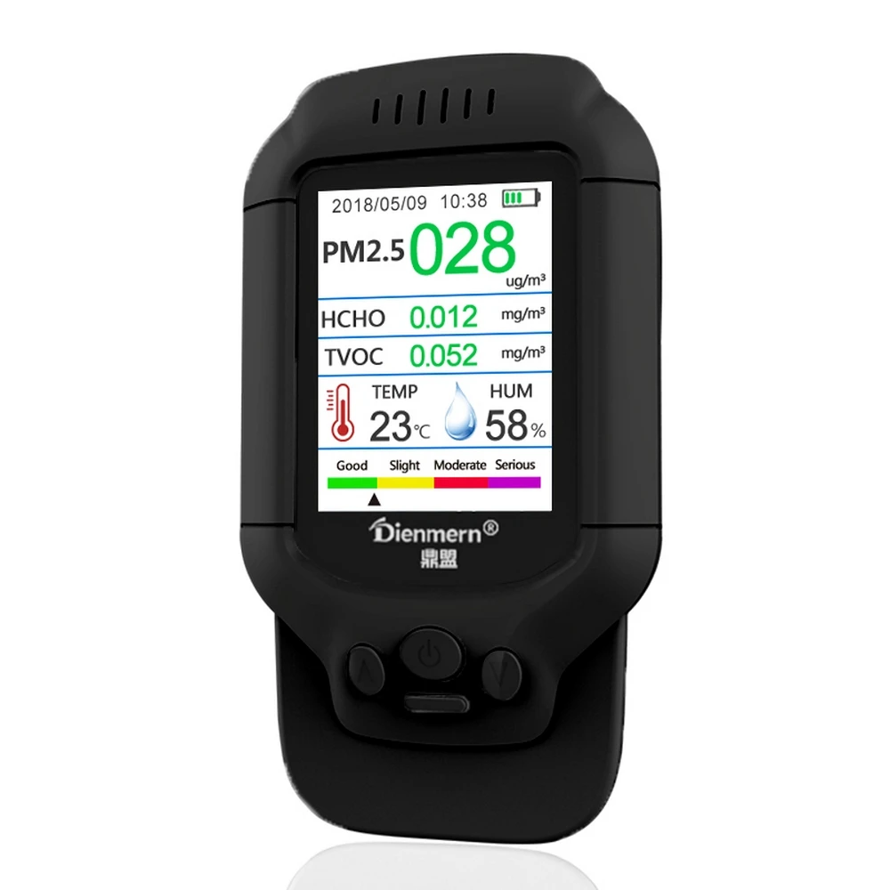 Детектор качества воздуха для PM2.5 HCHO TVOC температуры и влажности AQI детектор газа анализатор домашней защиты английская версия