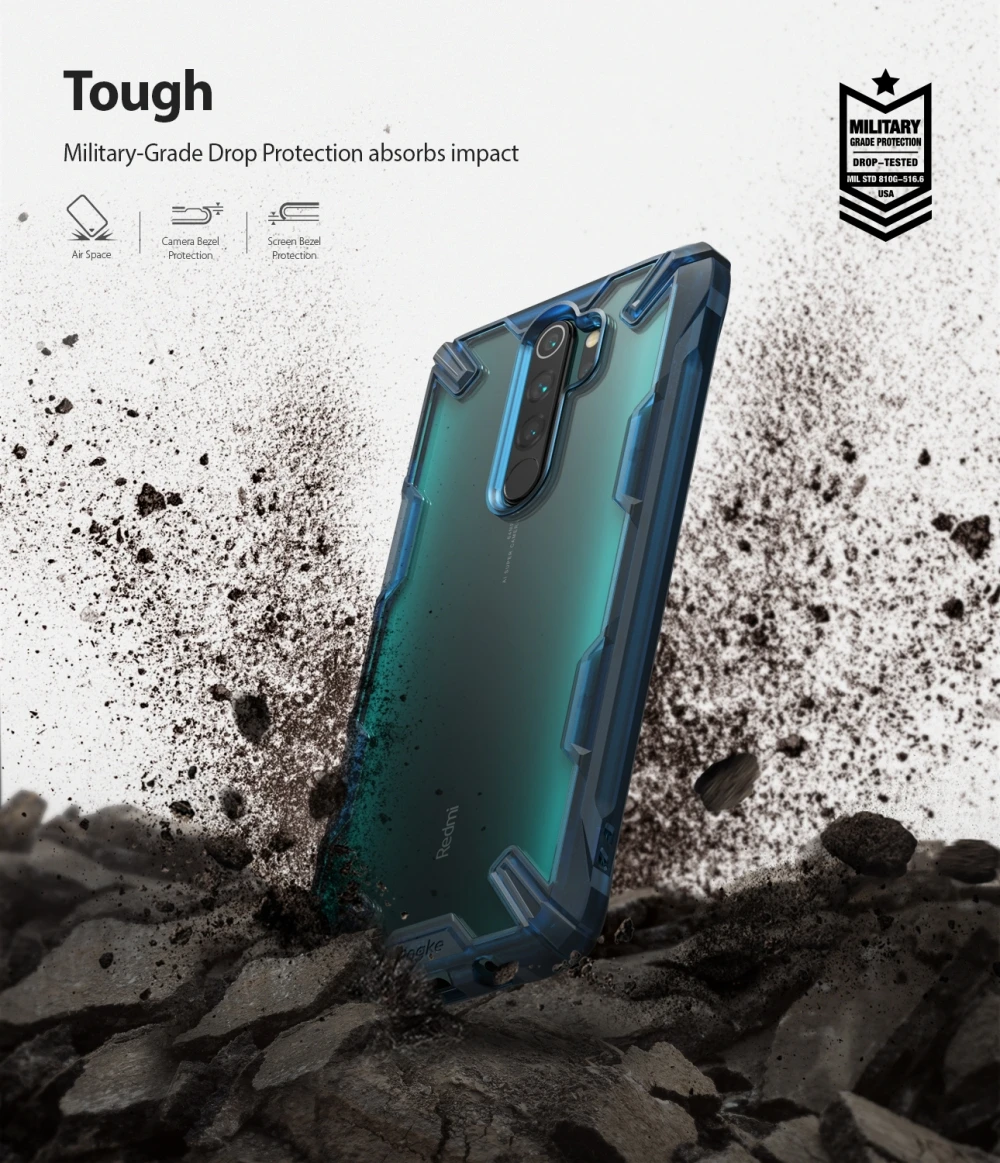 Ringke Fusion X для Xiaomi Redmi Note 8 Pro Чехол прозрачный жесткий PC задняя мягкая TPU рамка чехол