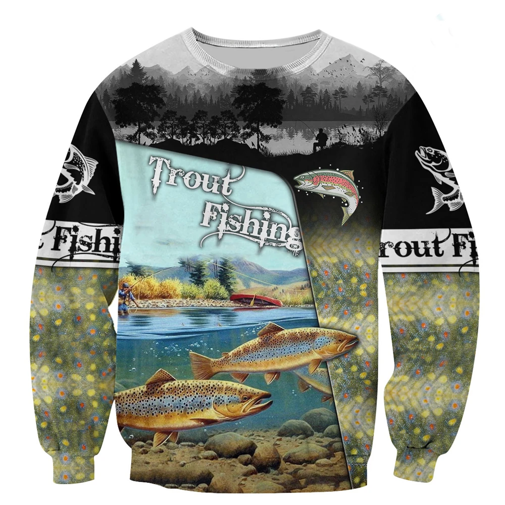 Trout Fishing 3D Full Printed Mens Zip Jacket Fashion Sweatshirt Unisex Casual Zip Hoodie Tracksuits  BLL18