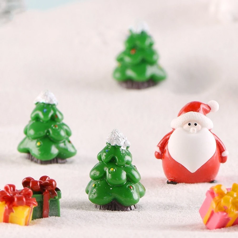 Christmas Miniature Snowman Santa Claus Fairy Garden Miniatures Fairy Figures Accessories Terrarium Figurines Decoration