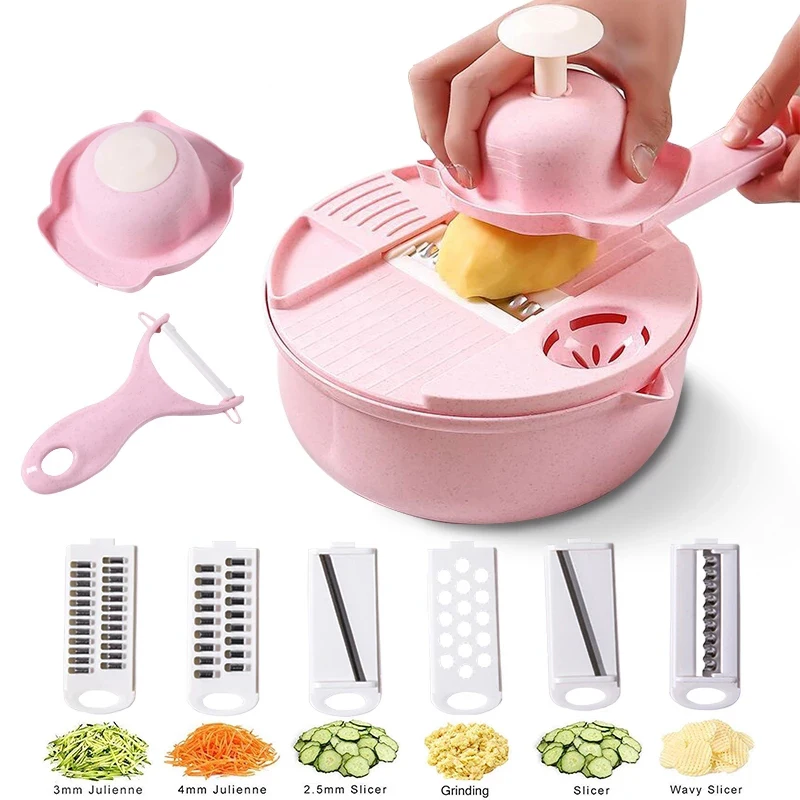 Сменные кассеты-6 шт. мульти-функциональный растительного Slicer измельчитель Кухня