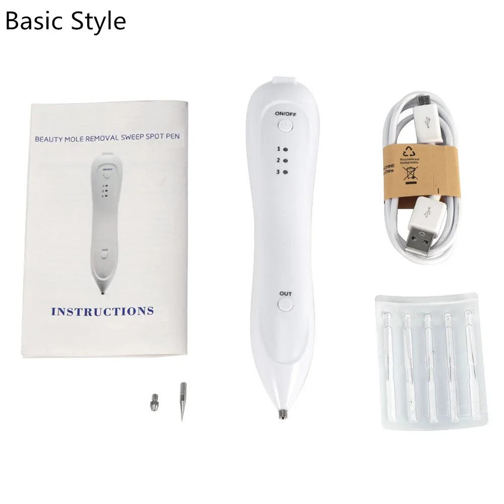 Basic Style Tlinna Mole Tattoo Removal Machine LCD Laser Plasma Pen Skin Corn Freckle Tag Nevus Dark Age Spot Remove Tool Beauty Care - Color: Basic Style