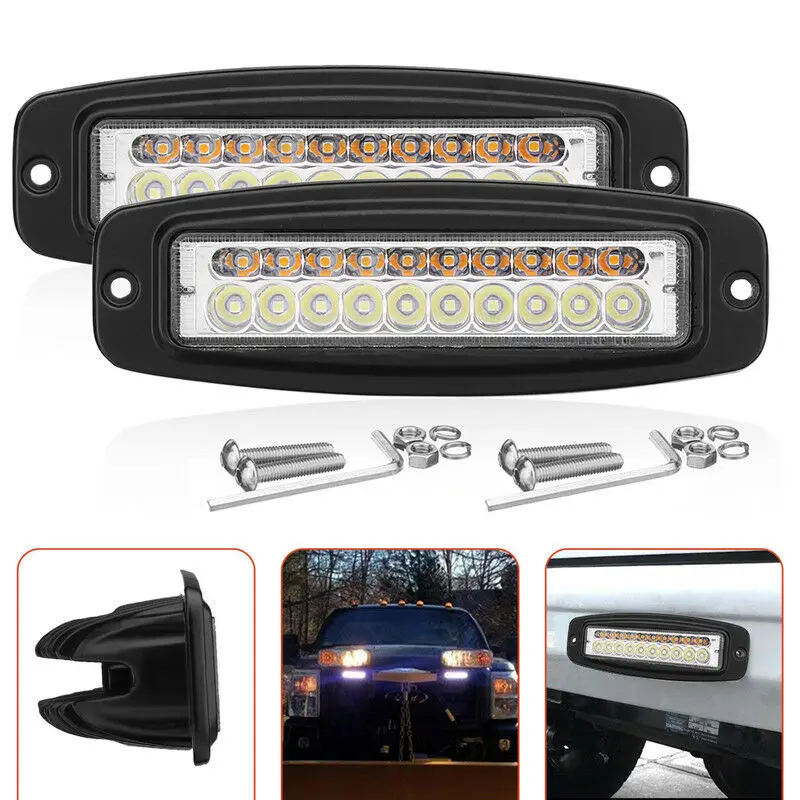 

2pcs 100W 6500K 7INCH Led Light Bar combo beam And Two Mounting Brackets Screws Set For Automobile