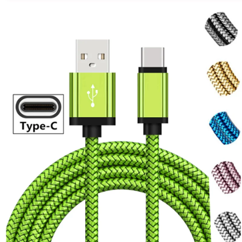 1 метр 2.4A нейлоновый type-c USB кабель для быстрой зарядки usb кабель для huawei Honor P9 Lite 8x Max P10 Lite 7c 7x9x20 Pro