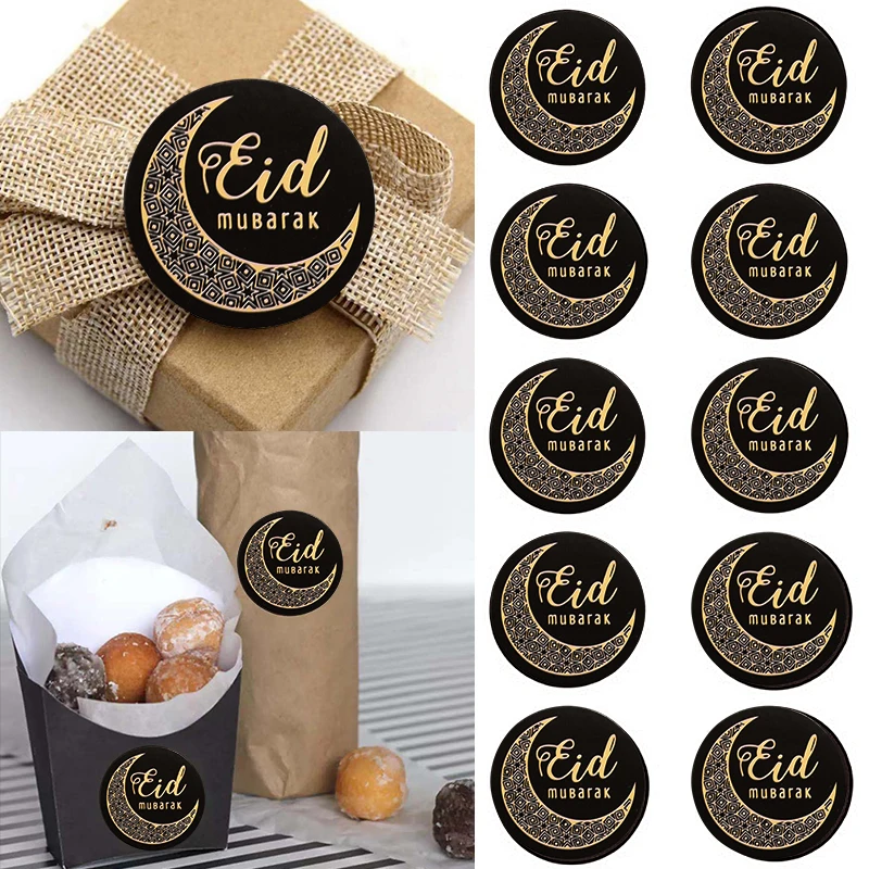Etiquetas de papel con pegatina EID Mubarak, regalo de decoración, etiqueta adhesiva con sello islámico musulmán, al-fitr Eid, suministros de decoración para fiesta, 60/12 Uds.