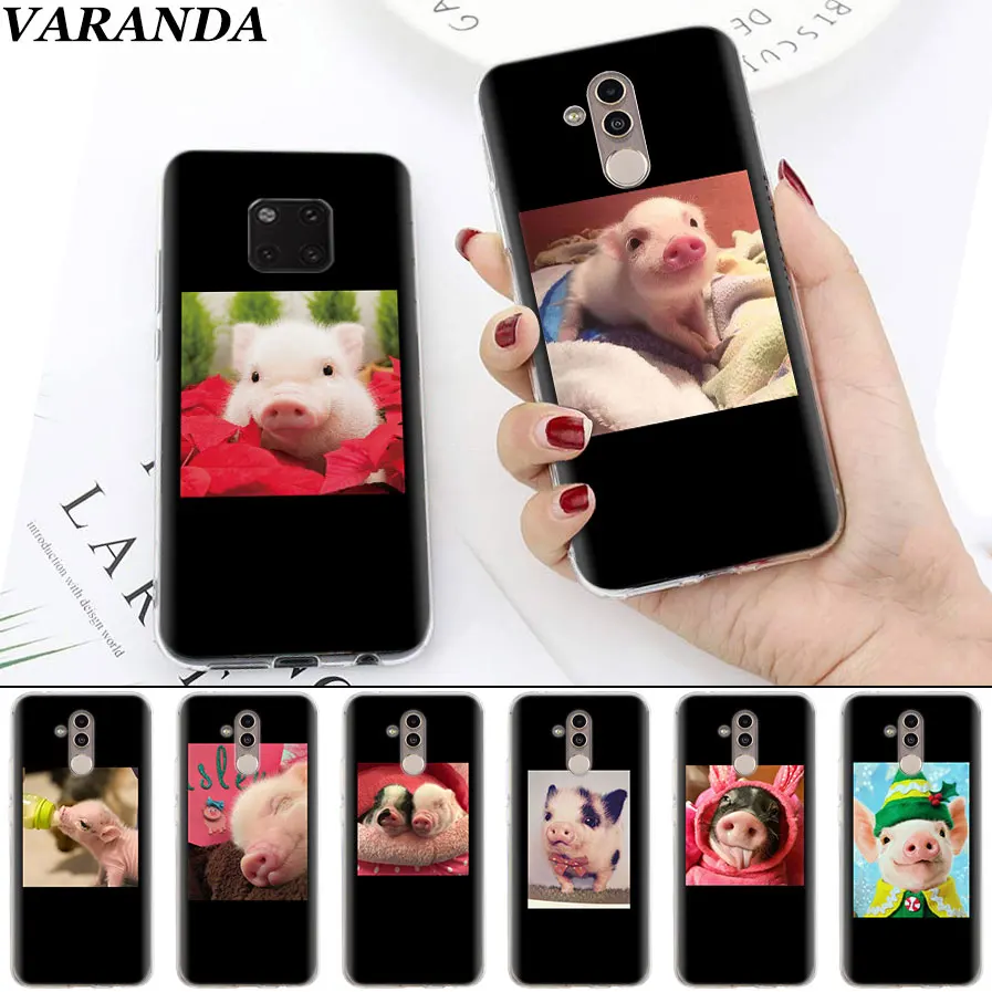 

Cute Little Pink Pet Pig Soft case for Huawei Mate 20 10 Pro Mate 20 30 Lite P30 P20 P10 Lite Silicone TPU Cover Capa