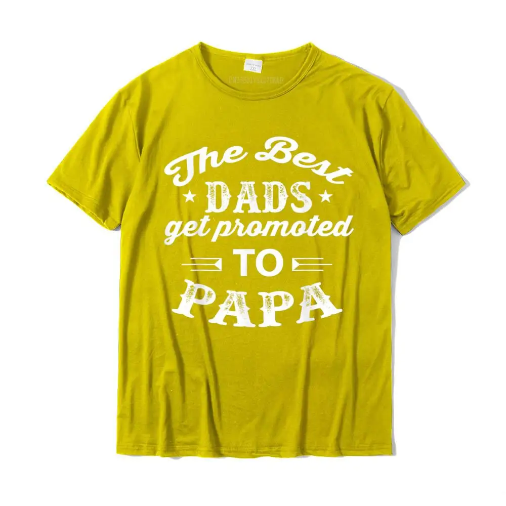 StreetEurope Short Sleeve Tops Shirt Summer Brand New O Neck 100% Cotton T Shirt Boy T-shirts Casual  Free Shipping The Best Dads Get Promoted To Papa Fathers Day T-Shirt__MZ22623 yellow