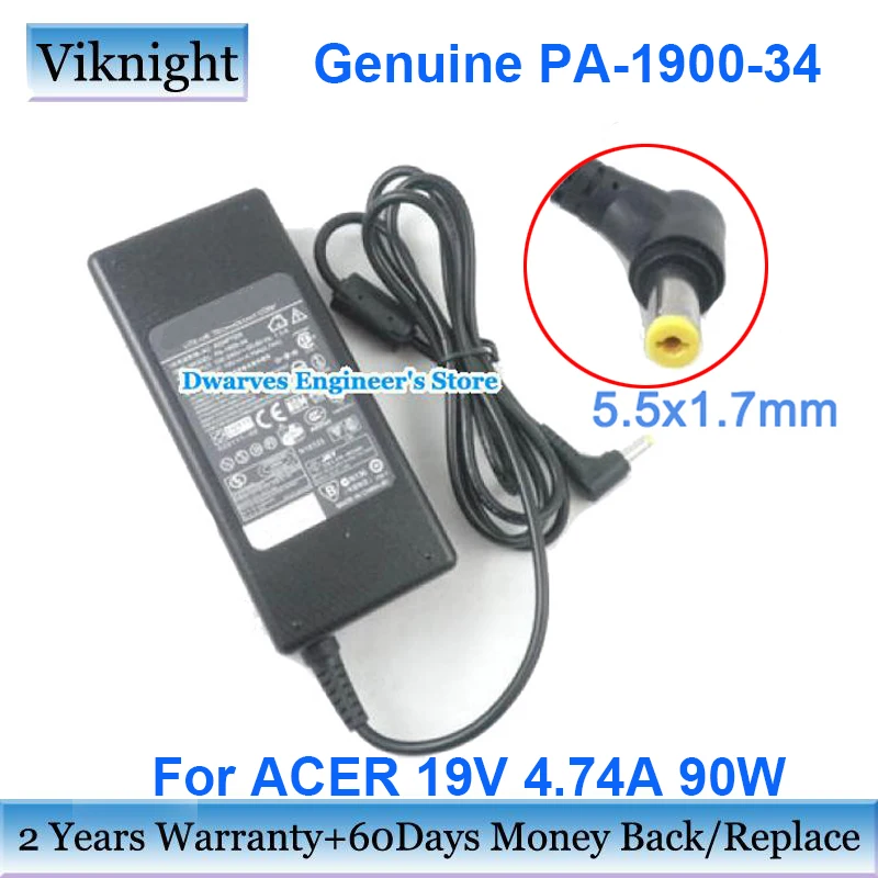 

Genuine 19V 4.74A 90W AC Power Supply For Acer ASPIRE 5745G 7720 9300 9410 9500 Laptop Adapter PA-1650-02 PA-1750-02 PA-1900-04