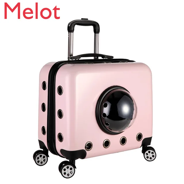 $US $95.88 for sell Pet Carrier Backpack Trolley Travel Bag Cat Trolley Case Four Wheeled Portable for Dog Cat Trolley Out Travel Bag