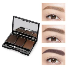 Профессиональная пудра для бровей, 3 цвета, палитра, косметический усилитель бровей, водостойкая косметика, тени для век с кистью, зеркальная коробка, карандаш