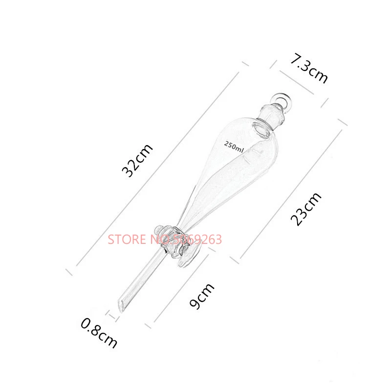 Lab Glass Supplies Lab Separatory Funnel All Sizes 60mL to 2000mL Glass Separating Funnel with Glass Stopper Screw Tap Separatory Funnel Laboratory Glassware