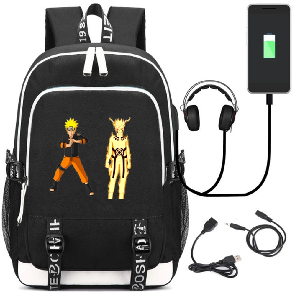 Style 4 Наруто рюкзак Uzumaki Наруто Модный usb ноутбук школьная сумка для девочек мальчиков подростков детская классная сумка для книг - Цвет: Style 4