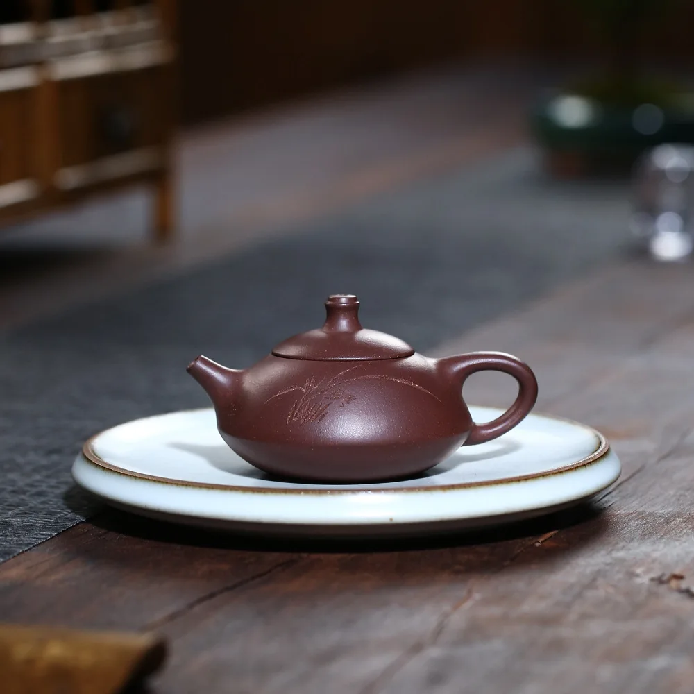 130cc Chinese Small Chaoshan Gongfu Tea Pot Handmade Purple Clay Zini