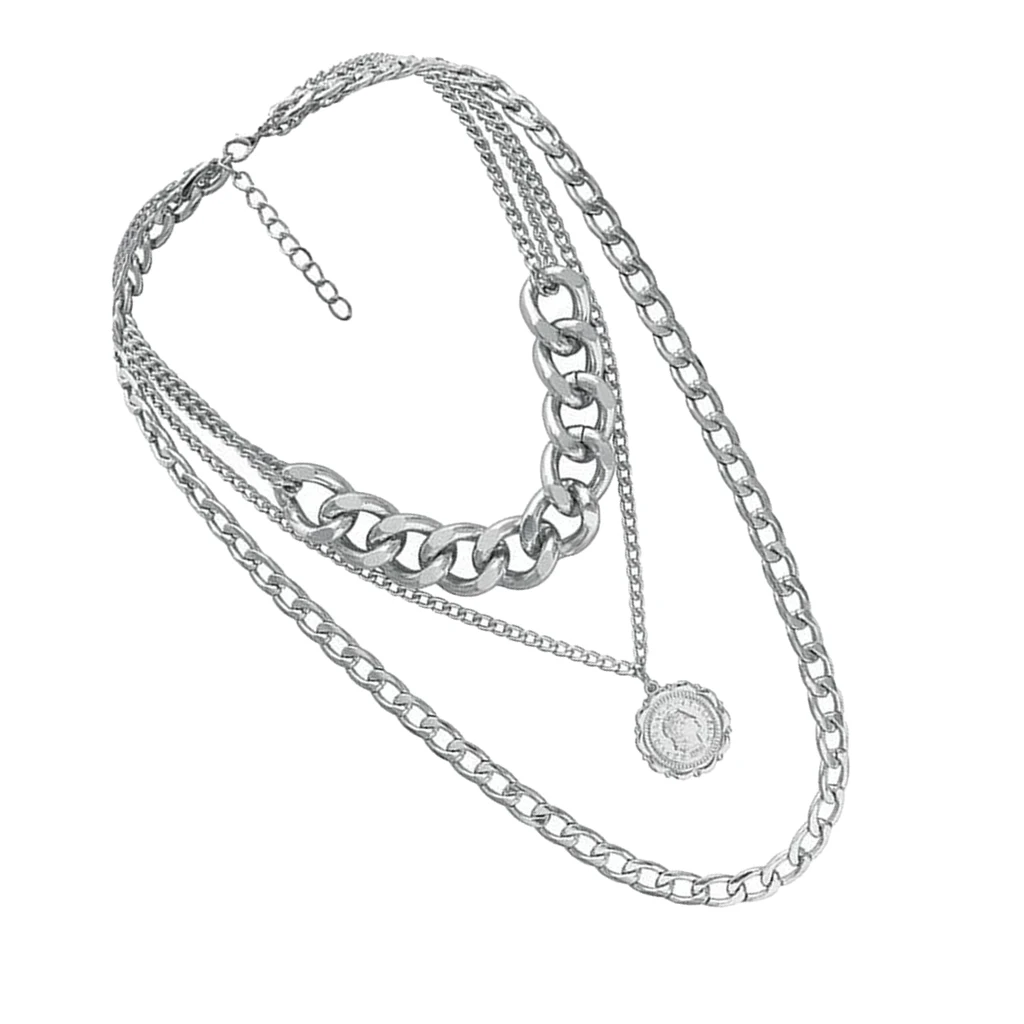 Retro Womens Sweater Necklace Chain with Pendant Charm Clothing Accessory Hypoallergenic Lightweight