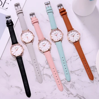 

SYNOKE New Fashion Women Watch Simple Casual Brown Black Pink Blue Leather Quartz Wristwatch Gift Ladies Watch Montre Femme