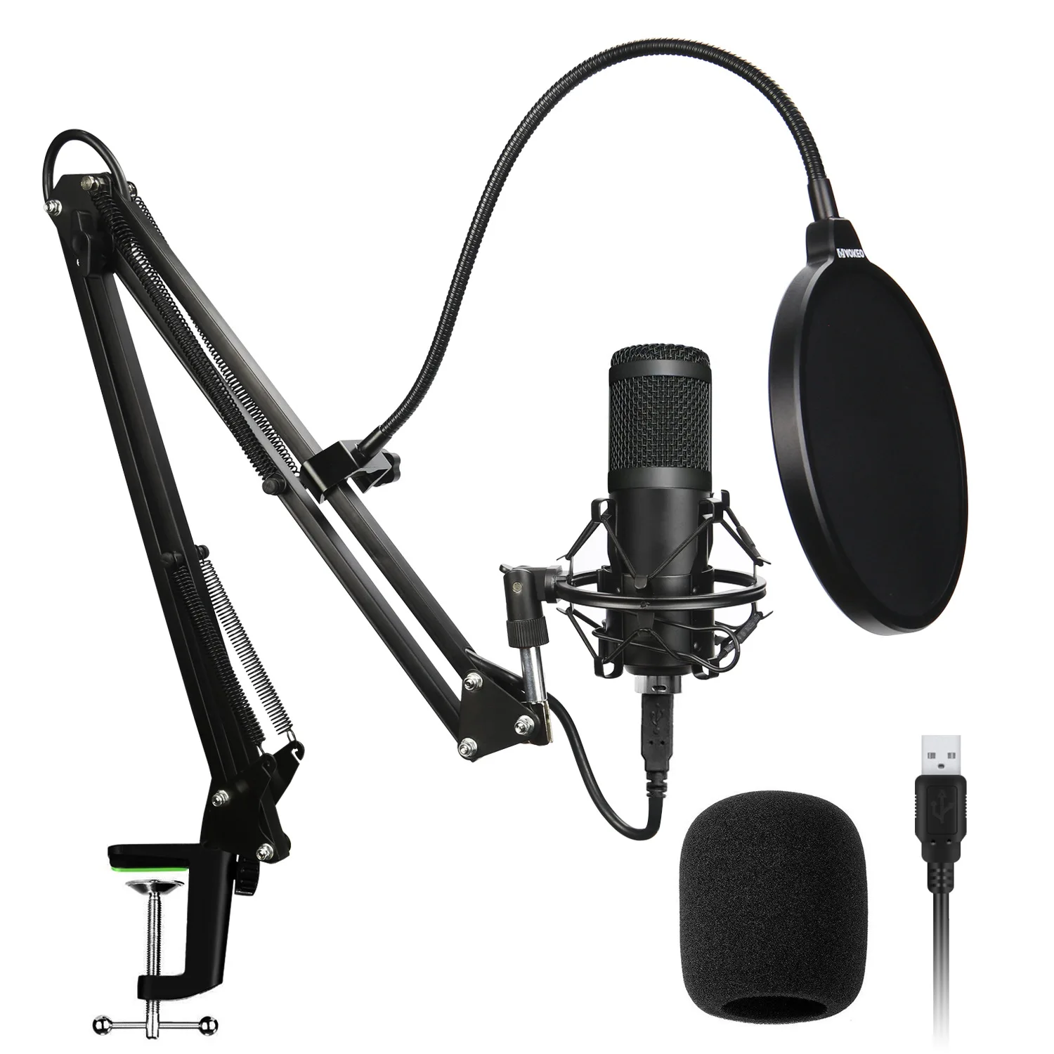 

Professional Condenser Audio 3.5mm Wired BM800 Studio Microphone Vocal Recording KTV Karaoke Microphone Mic W/Stand For Computer