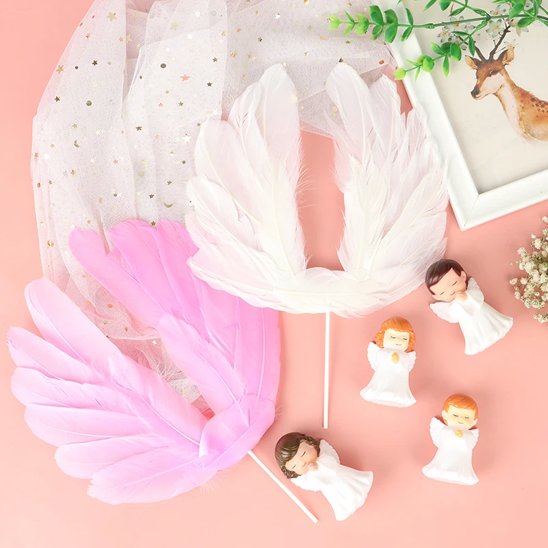 Lot de 3 décorations de gâteau en forme d'ange, de fée ou de décoration d' intérieur