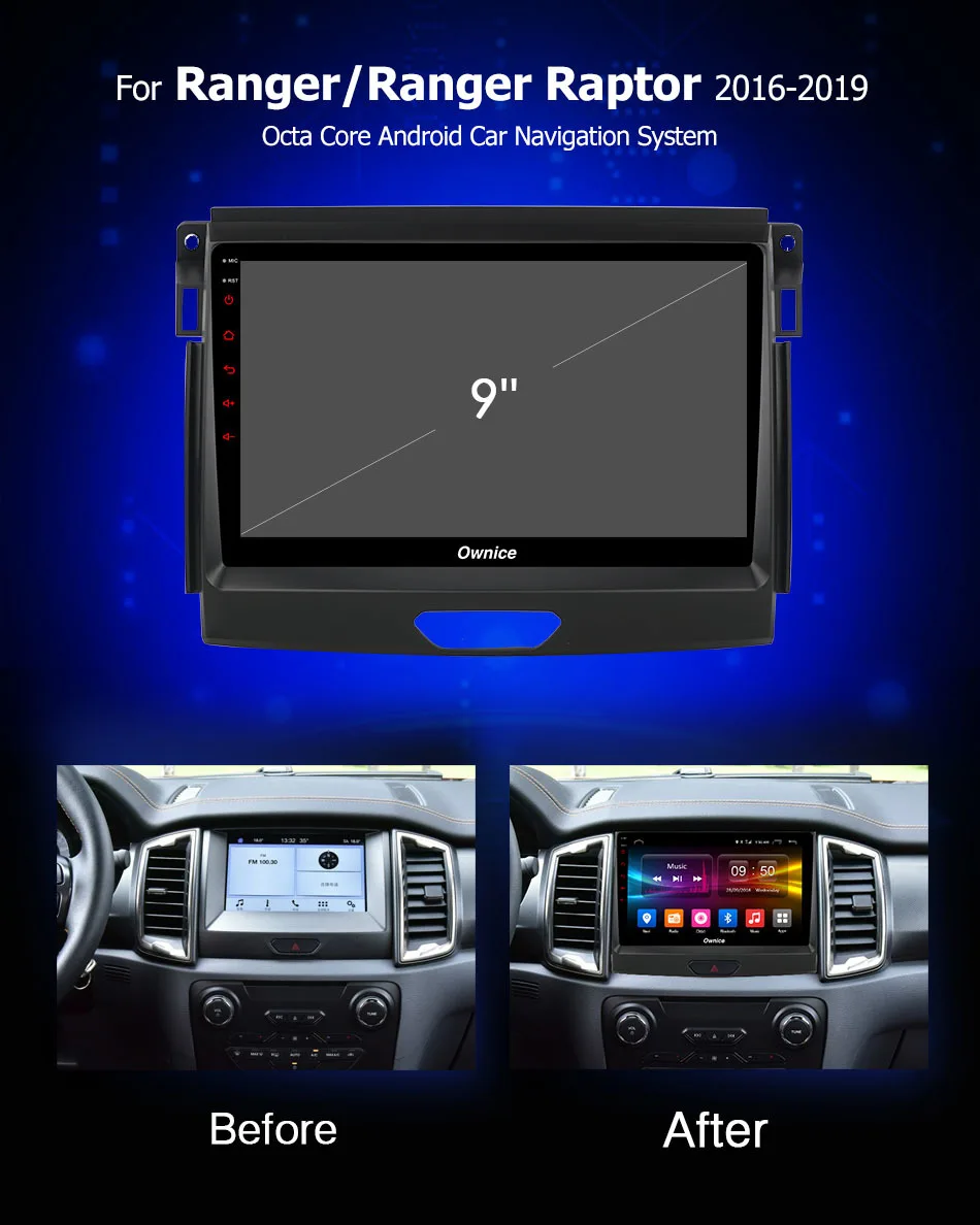 Ownice K1 K2 K3 Android 9 0 Octa Core 2 Din &quotgps навигация автомобильное радио плеер для Ranger Raptor 2019