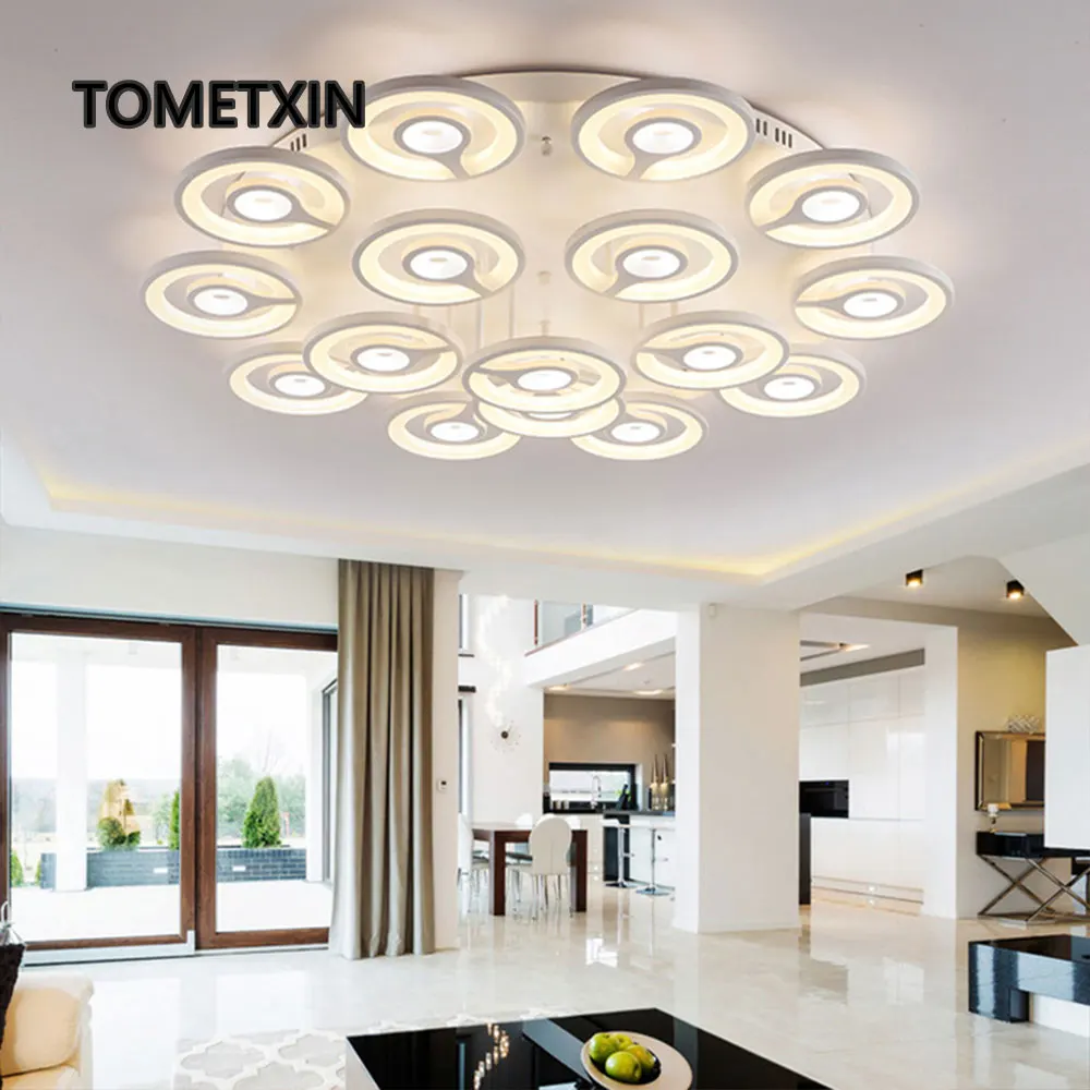 

ceiling lamp for bedroom led light lights lighting for living room home remote control 220v round white