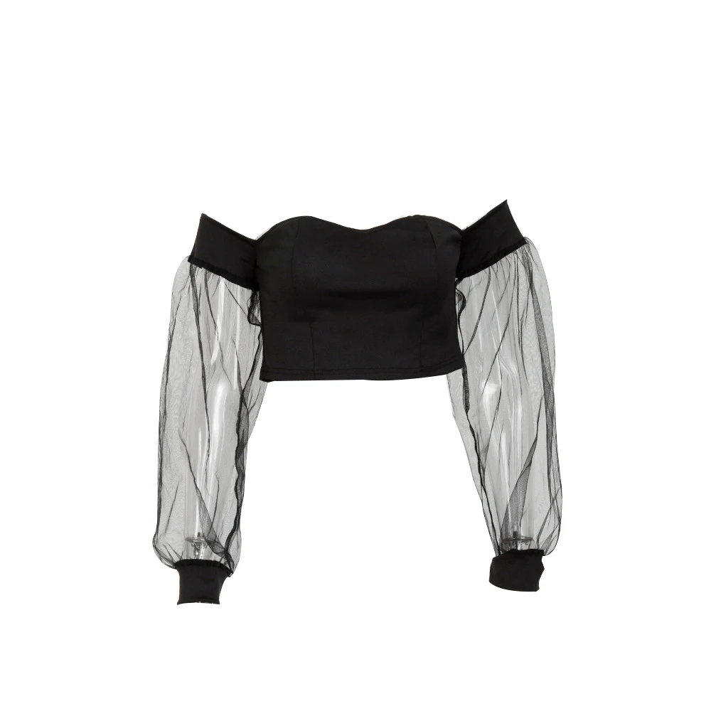 Hirigin женская летняя Осенняя блузка для девочек женские элегантные топы с открытыми плечами футболка обрезанная Женская