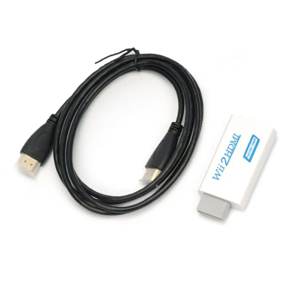 Для wii к HDMI HD VideoUpscaling конвертер адаптер Белый+ HDMI кабель 720P 1080P HD конвертер аудио выход