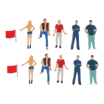 

12x 1/64 Street Tiny Figures Plastic Figurine Dolls DIY Layout Accessory